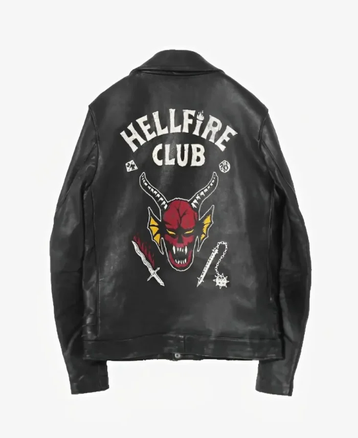 Hellfire Club Black Biker Leather Jacket