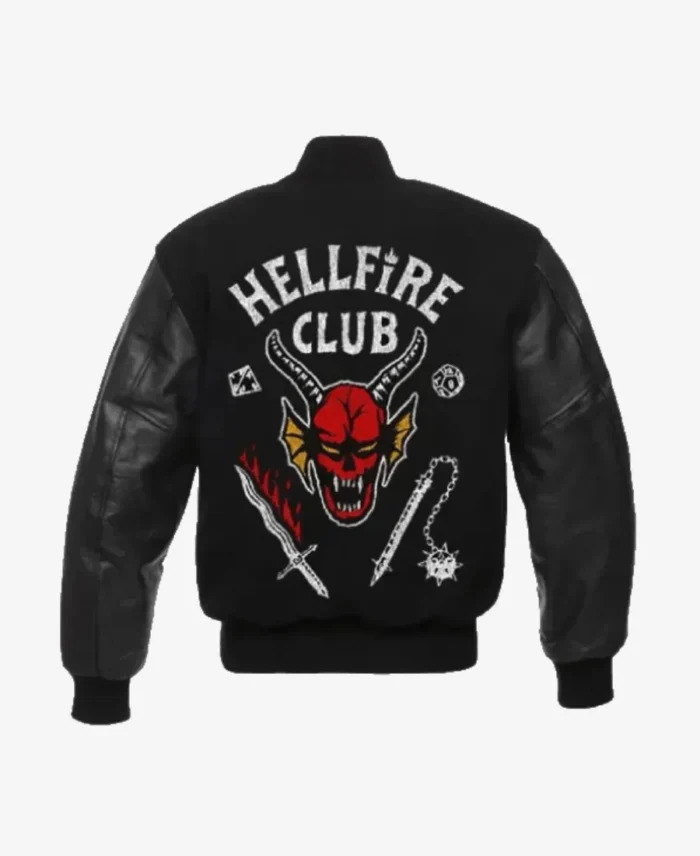 Stranger Things Hellfire Club Black Varsity Jacket