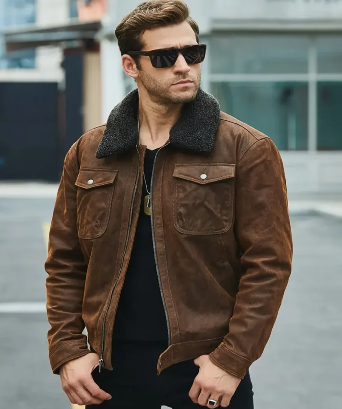 Chris Men’s Real Brown Leather Jacket