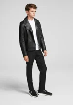 Andrew Moto Black Leather Jacket