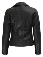 Black Leather Motorcycle Jacket For Womens