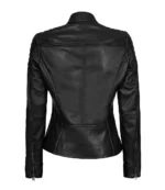 Carrie Women's Black Cafe Racer Leather Jackets