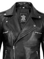 Negan Men's Black Asymmetrical Biker Leather Jacket