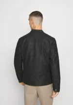 Shumack Black Cafe Racer Faux Leather Jacket