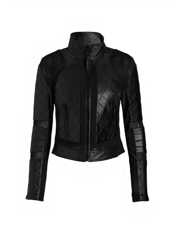 The Equalizer Jessie Cook Black Quilted Leather Jacket