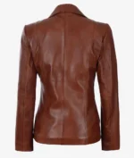 Women’s Casual Brown Leather Blazer