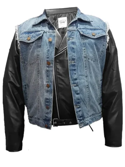 WWE Triple H Denim Leather Jacket