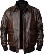 A2 Bomber Air Force Brown Distressed Leather Jacket