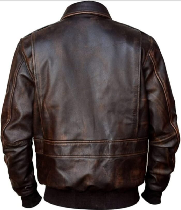 A2 Bomber Air Force Brown Distressed Leather Jacket