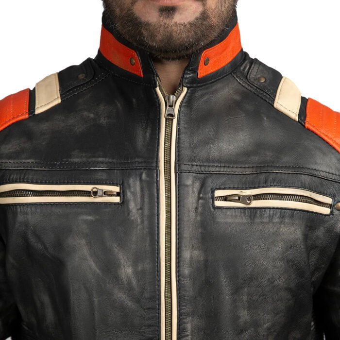 Cafe Racer Black Biker Retro Leather jacket