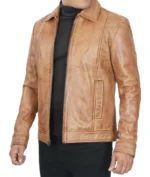 Daniel Camel Brown Vintage Leather Jacket