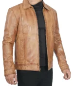 Daniel Camel Brown Vintage Leather Jacket