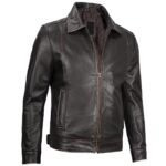 Dark Brown Real Leather Jacket