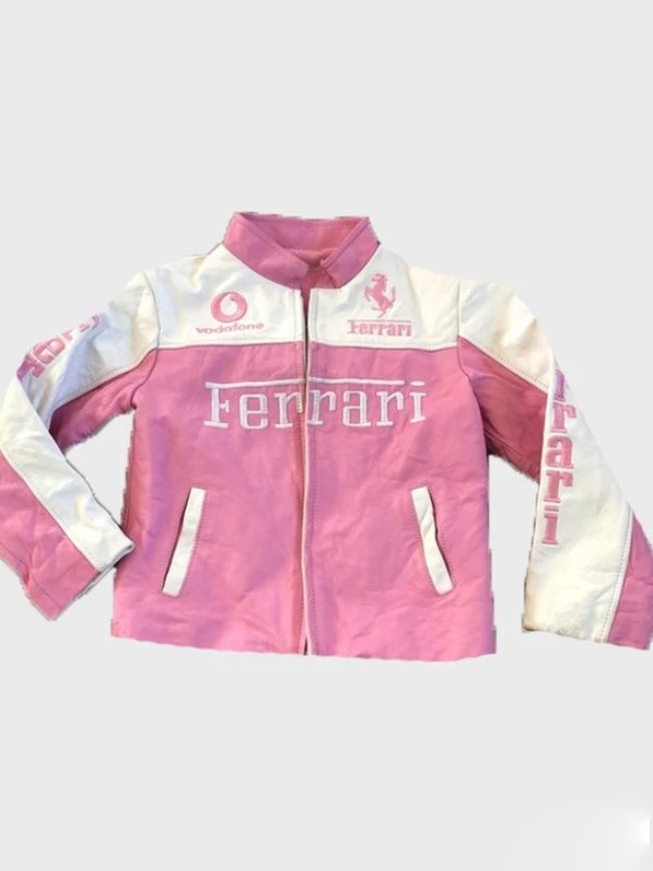 Ferrari Pink Leather Jacket