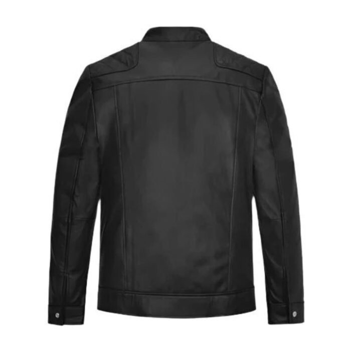 Mens Black Biker Leather Jacket