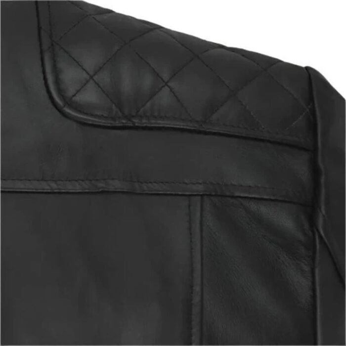 Mens Black Biker Leather Jacket