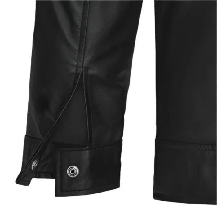 Mens Black Biker Leather Jacket