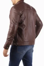 Men’s Casual Dark Brown Lambskin Leather Jacket