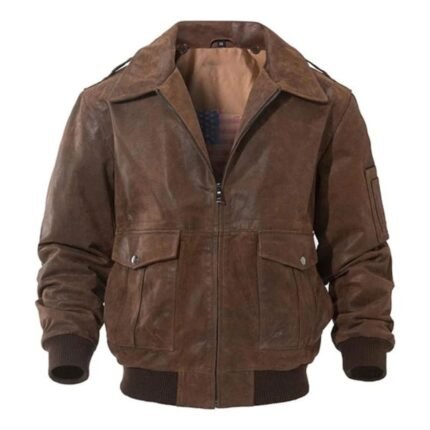 Air Force Flight Aviator Bomber Leather Jacket