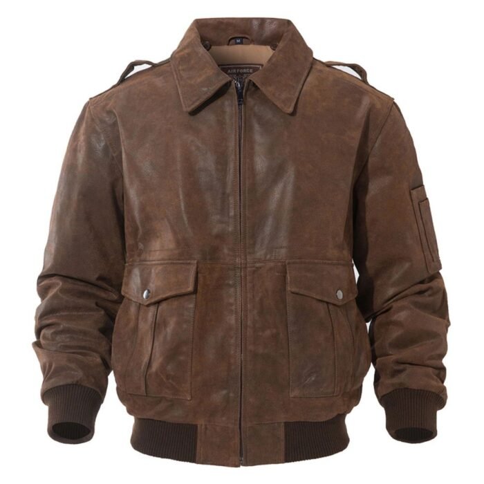 Air Force Flight Aviator Bomber Leather Jacket