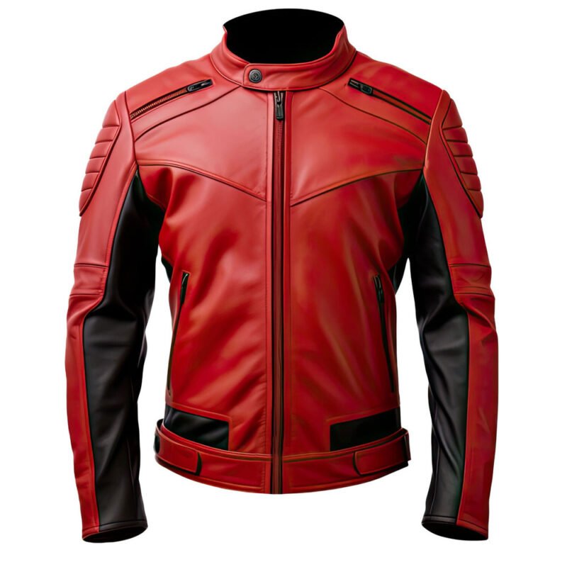 Red Biker Leather Jacket