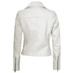 Womens White Motorcycle Leather Jacket